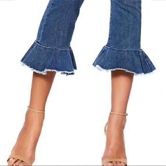 Diane Gilman Ruffled Cropped Jeans - Picture 3 of 3